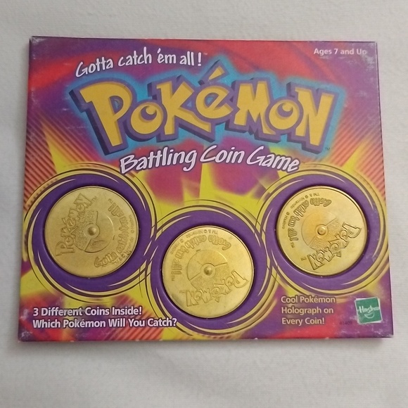 Pokemon Other - Pokemon Battling Coin Game Packs Hasbro Nintendo Collectible Brass VTG 90s